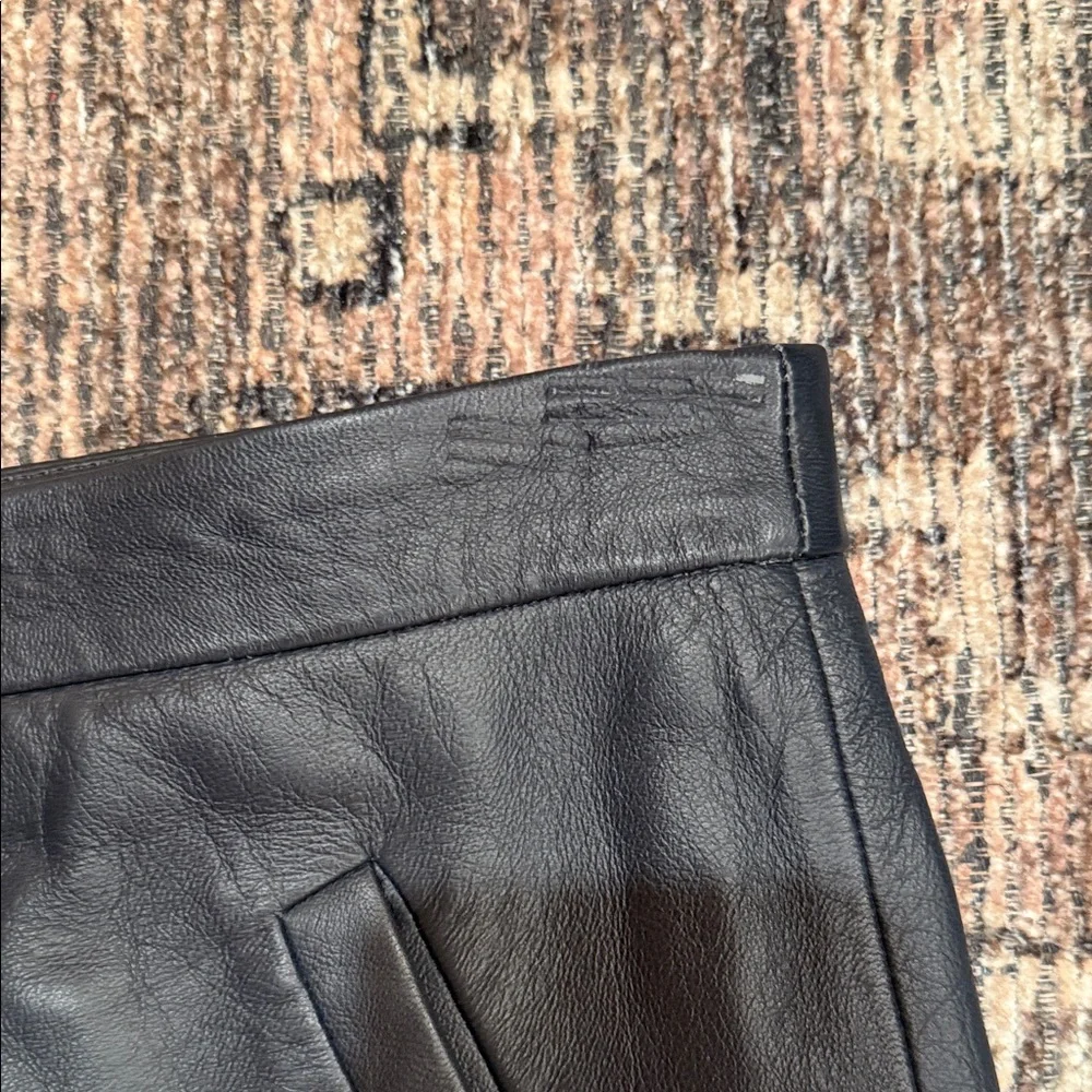RARE! 💙 J. Crew Leather Collection Navy Mini Skirt, Size 6
